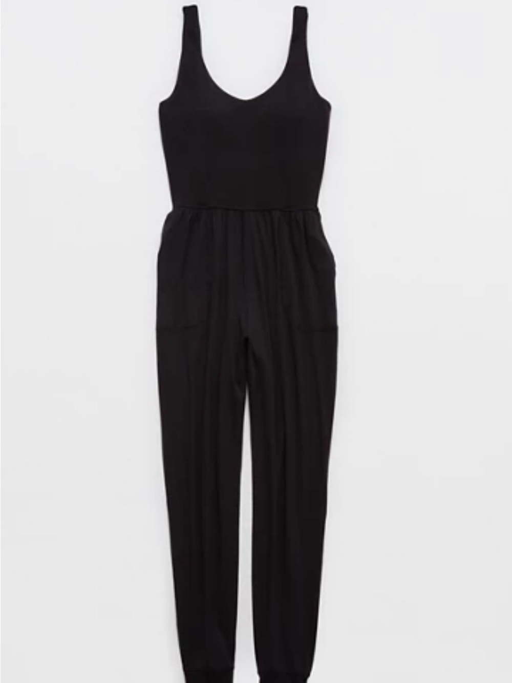 Black Sleeveless Jumpsuit - Women's Comfortable One-Piece